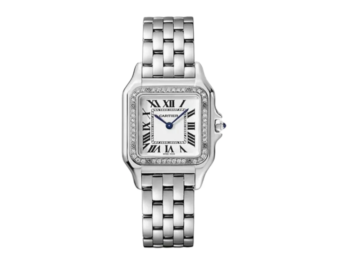 Cartier 2024 Panthère de Cartier W4PN0008 Stainless Steel Diamond White Quartz 27mm Dial Medium Women's Watch