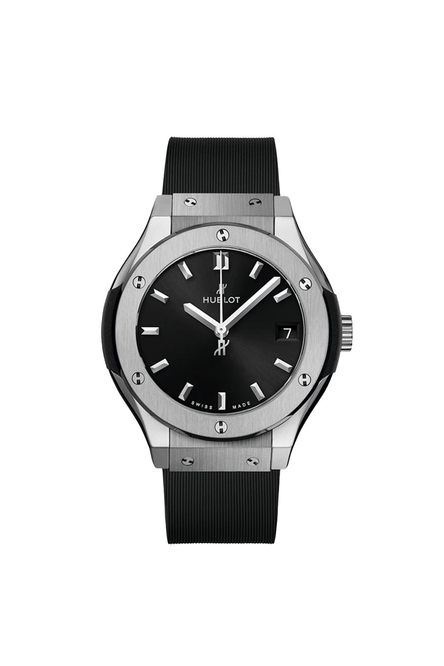 Hublot 2024 Black Classic Fusion 581.NX. 1470.RX Titanium & Rubber Automatic Men's Wristwatch 33 mm