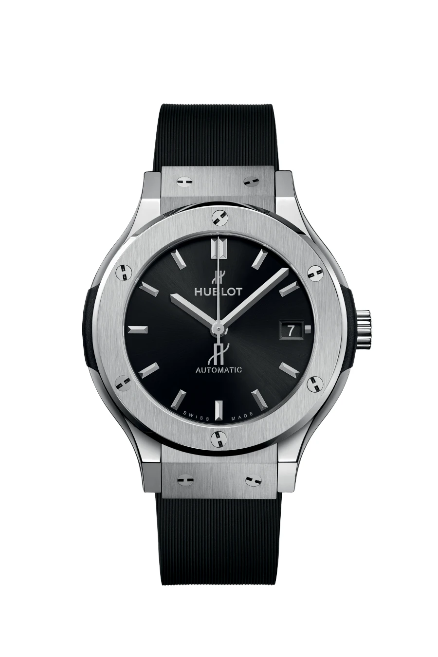 Hublot 2024 Black Classic Fusion 565.NX. 1470.RX Titanium & Rubber Automatic Men's Wristwatch 38 mm