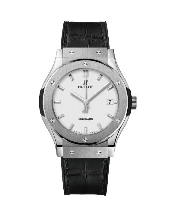 Hublot 2024 White Classic Fusion 542.NX. 2611.RX Titanium & Rubber Automatic Men's Wristwatch 42 mm