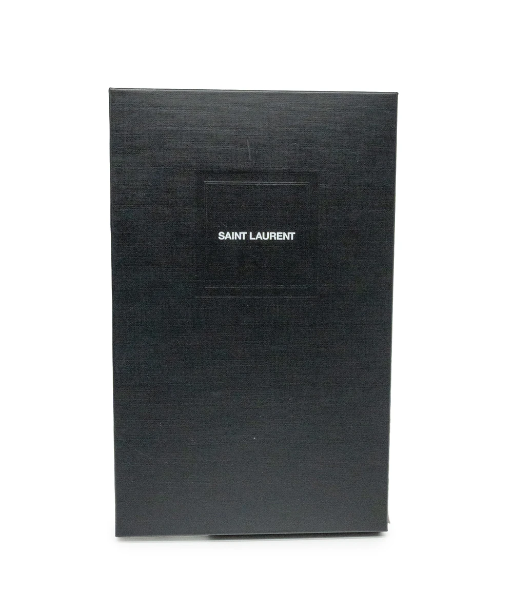 Saint Laurent Black Shine Croc Embossed Leather Medium Uptown Pouch