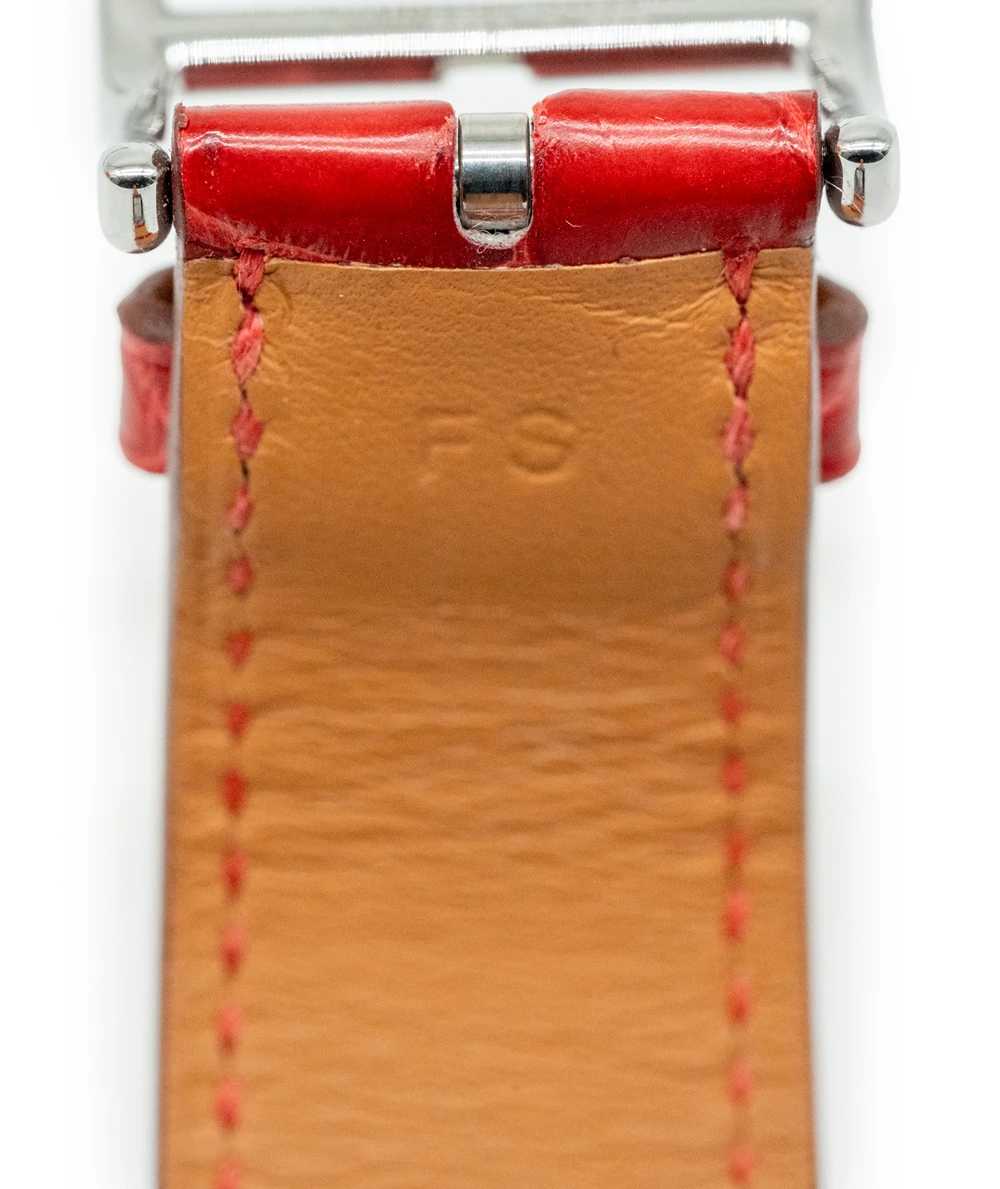 Hermes 30mm Mother of pearl Stainless Steel Diamond Alligator Heure H Medium Women's Watch
