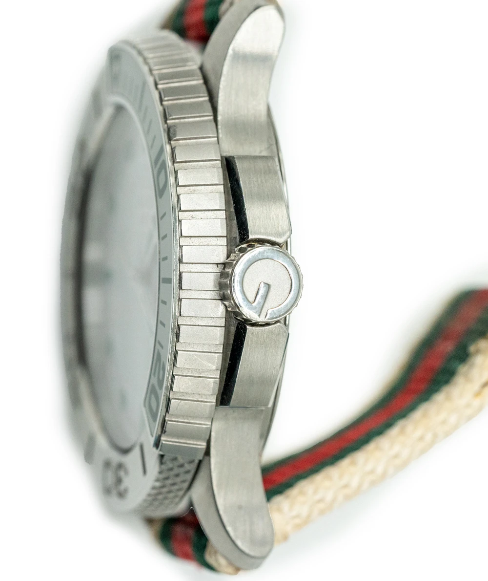 Gucci 44mm White Dial G-Timeless YA126231 Stainless Steel / Nylon Quartz Watch