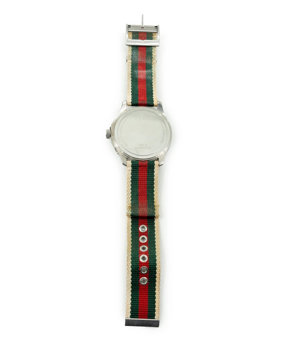 Gucci 44mm White Dial G-Timeless YA126231 Stainless Steel / Nylon Quartz Watch