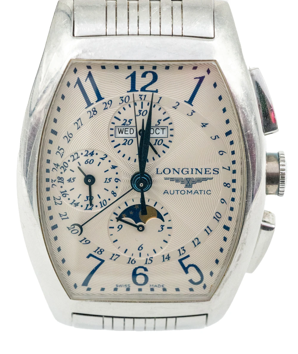 Longines Evidenza L2.688.4.78.6 Chronograph Calendar Stainless Steel Bracelet Watch