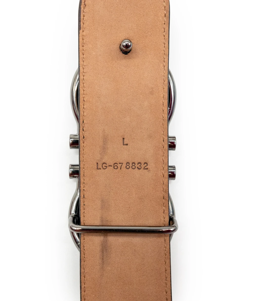 Salvatore Ferragamo Gancini Black Crocodile Leather Special Edition Men's Belt