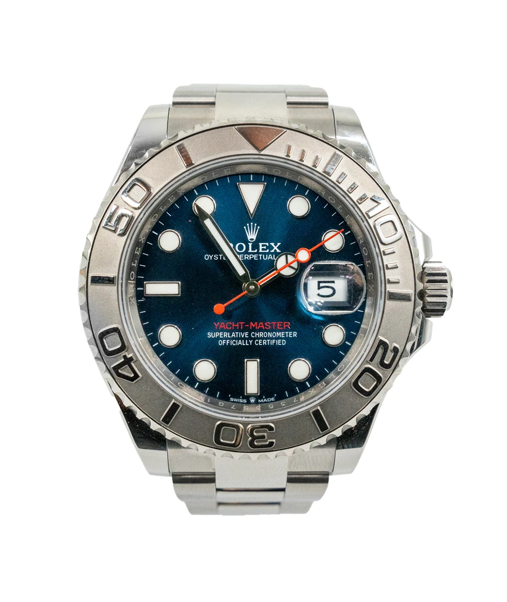 Rolex 2022 Yacht-Master 40 Platinum and Stainless Steel 40mm Blue Dial 126622 Men's Wristwatch 40mm