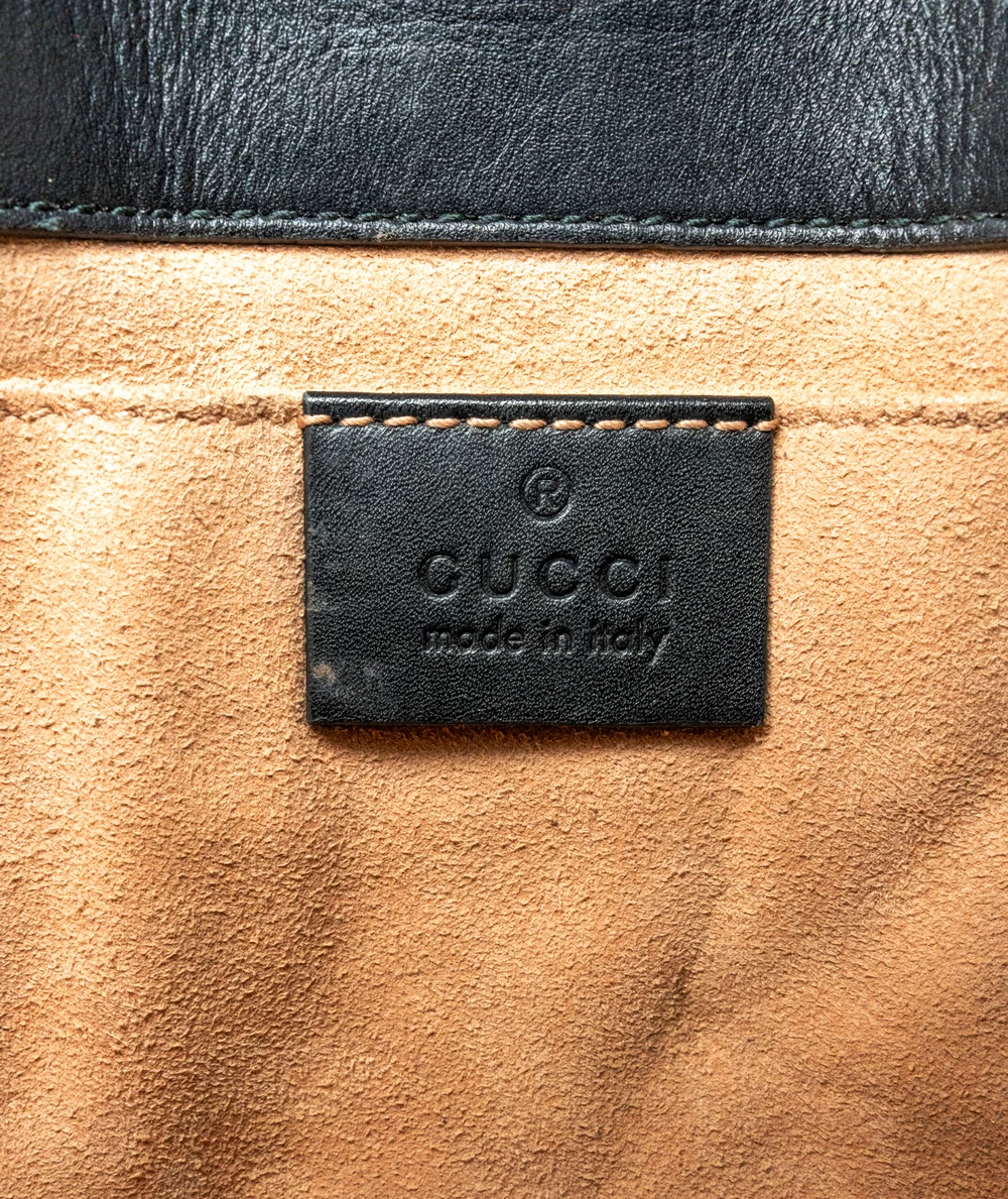 Gucci Black Matelassé Leather Mini GG Marmont Shoulder Bag