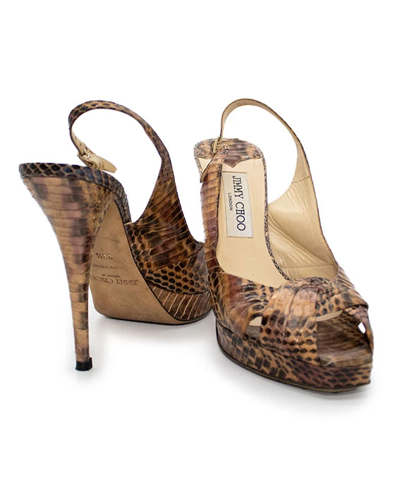 Jimmy Choo size 38.5 pumps in python leather