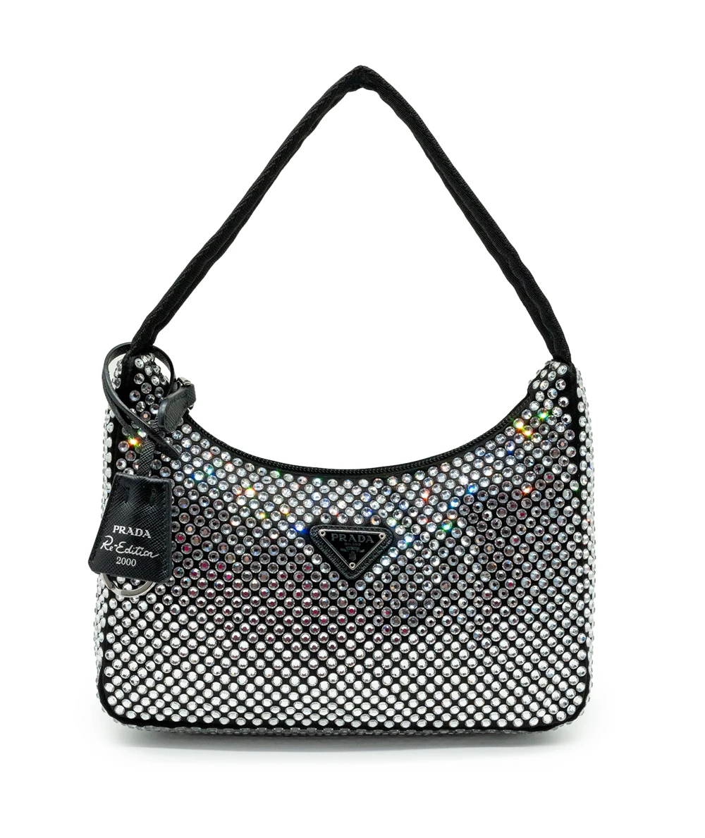 Prada Re-Edition 2000 Crystal Embellished Shoulder Bag