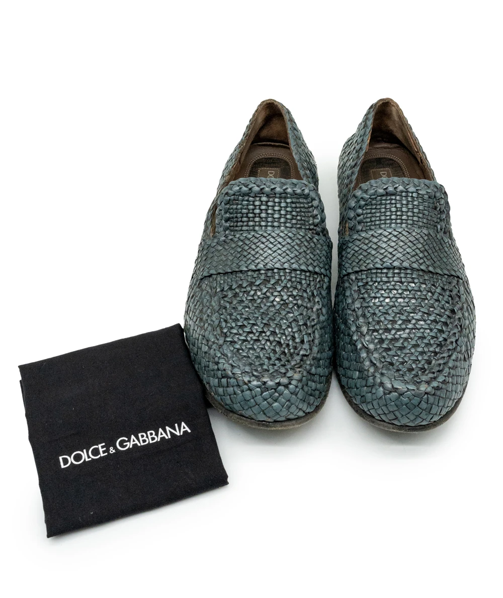 Dolce and Gabbana Woven Men's Loafers in Grey Size 43