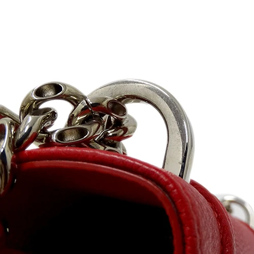 Dior Red Leather Medium Diorama Flap Shoulder Bag