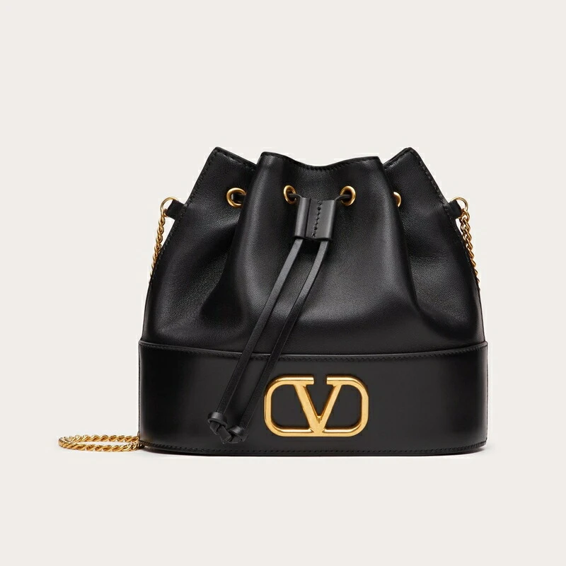 Valentino Garavani V Logo Signature Mini Chain Bucket Bag