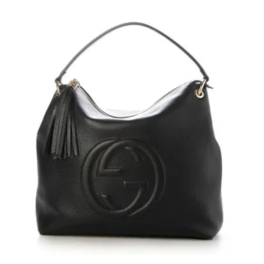 Gucci Black Leather Soho Zip Hobo Bag