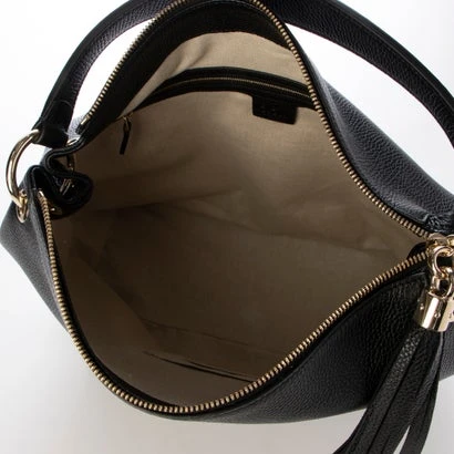 Gucci Black Leather Soho Zip Hobo Bag