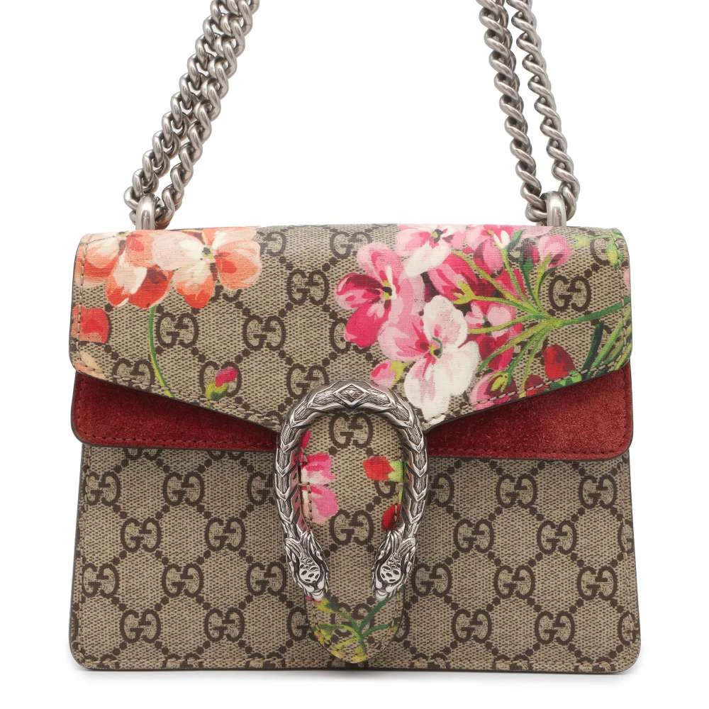 Gucci Brown Canvas Mini GG Supreme Blooms Dionysus Shoulder Bag