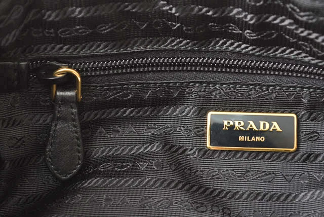 Prada Black Tessuto Nylon Bow Crossbody Tote Bag