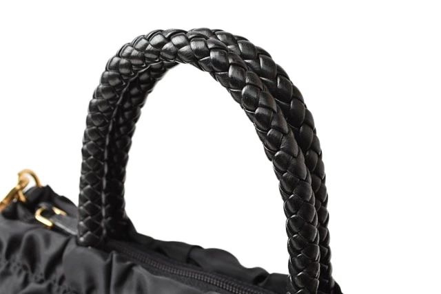 Prada Black Tessuto Nylon Bow Crossbody Tote Bag