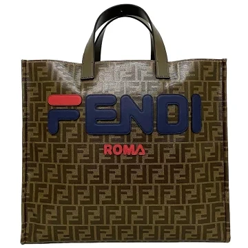 Fendi x Fila Brown FF Monogram Printed Large Tote Bag