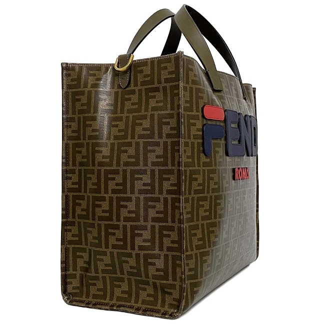 Fendi x Fila Brown FF Monogram Printed Large Tote Bag