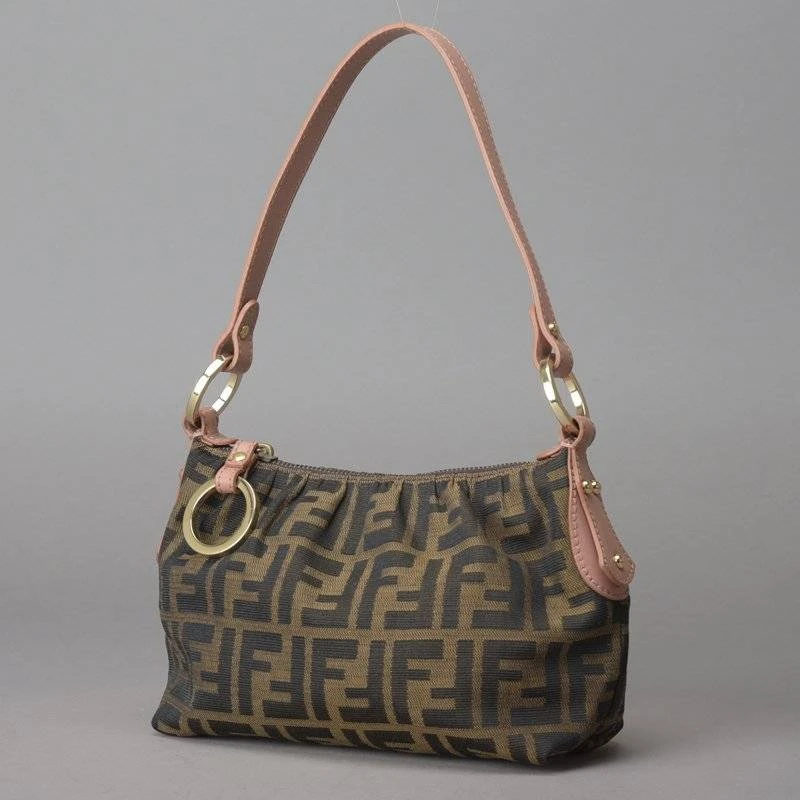 Fendi Tobacco Zucca Canvas And Leather Hobo Bag