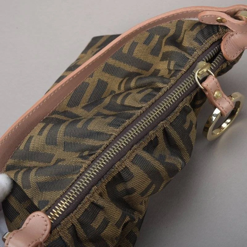 Fendi Tobacco Zucca Canvas And Leather Hobo Bag