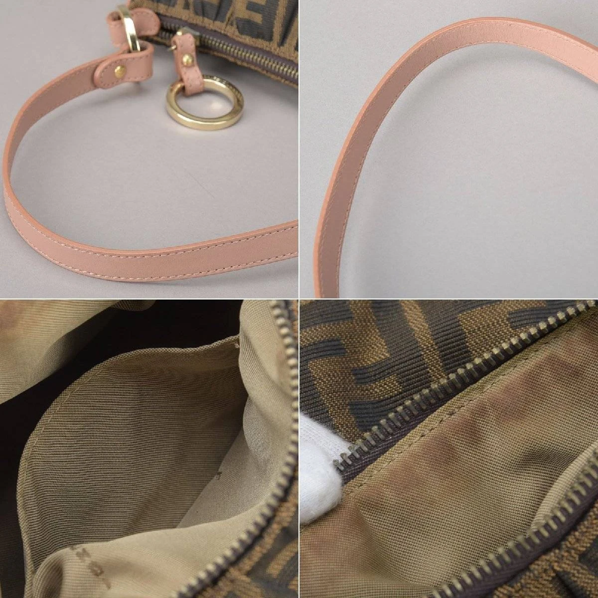 Fendi Tobacco Zucca Canvas And Leather Hobo Bag