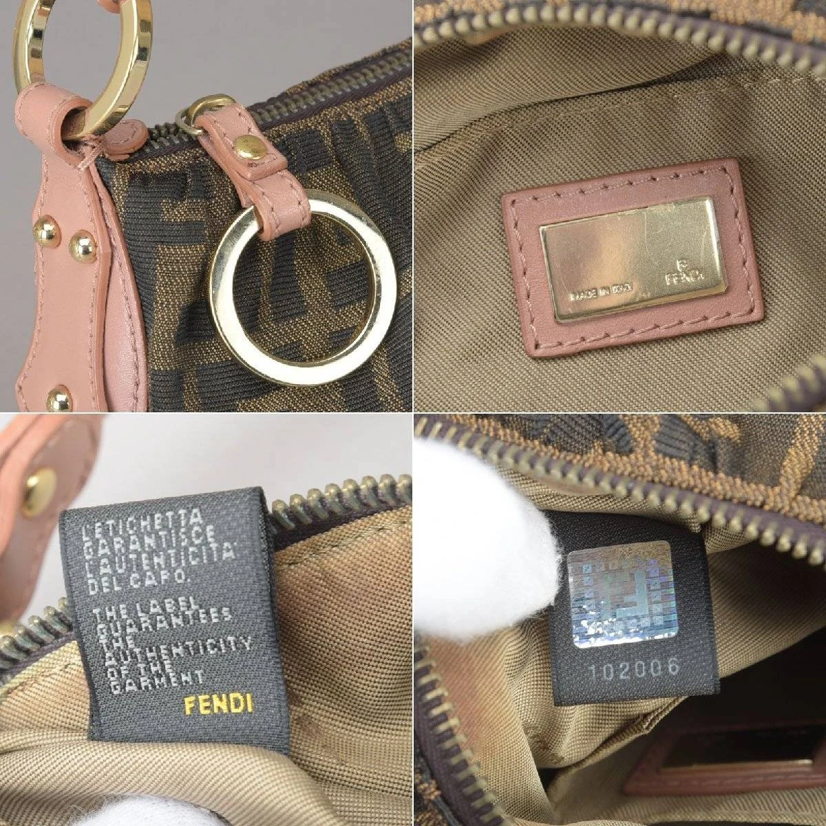 Fendi Tobacco Zucca Canvas And Leather Hobo Bag