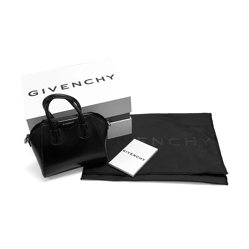 Givenchy Black Leather Micro Antigona Satchel Bag